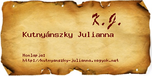 Kutnyánszky Julianna névjegykártya