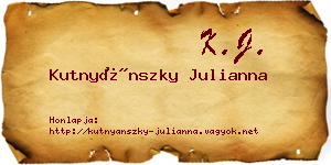 Kutnyánszky Julianna névjegykártya