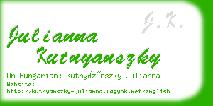 julianna kutnyanszky business card